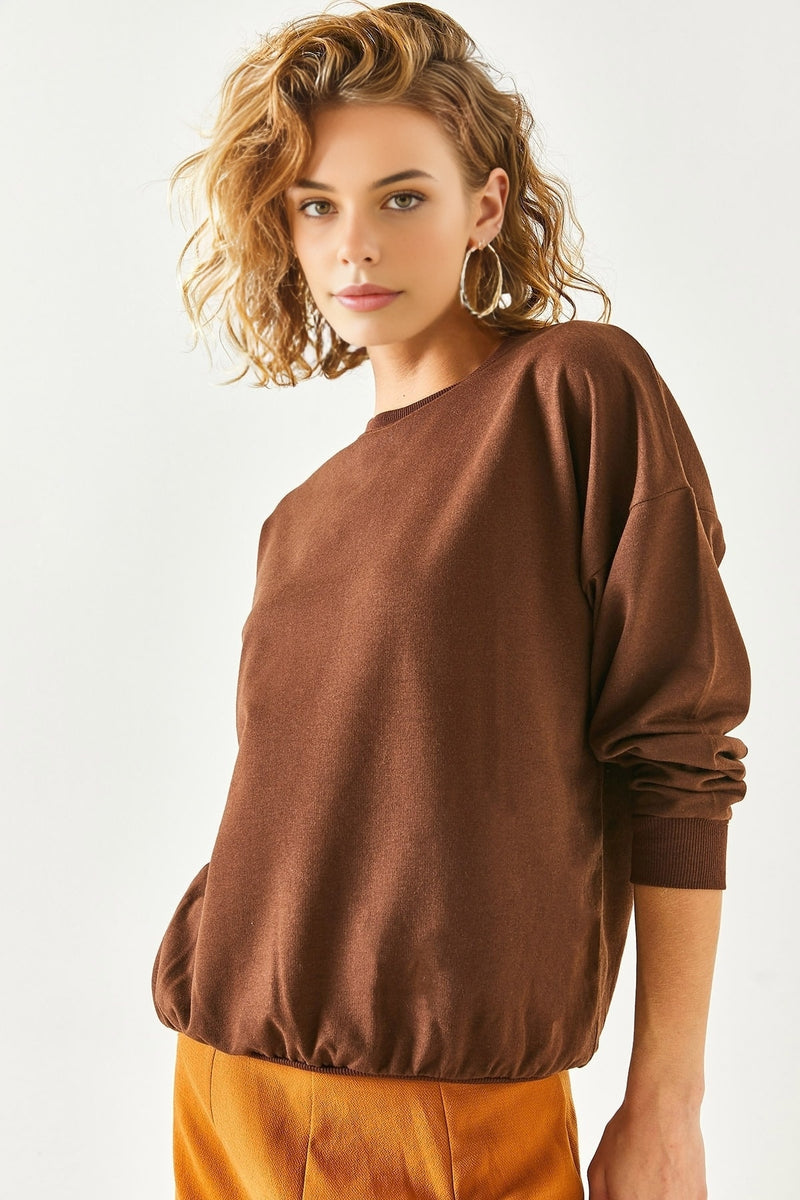 Basic Soft-Textured Oversized Sweatshirt