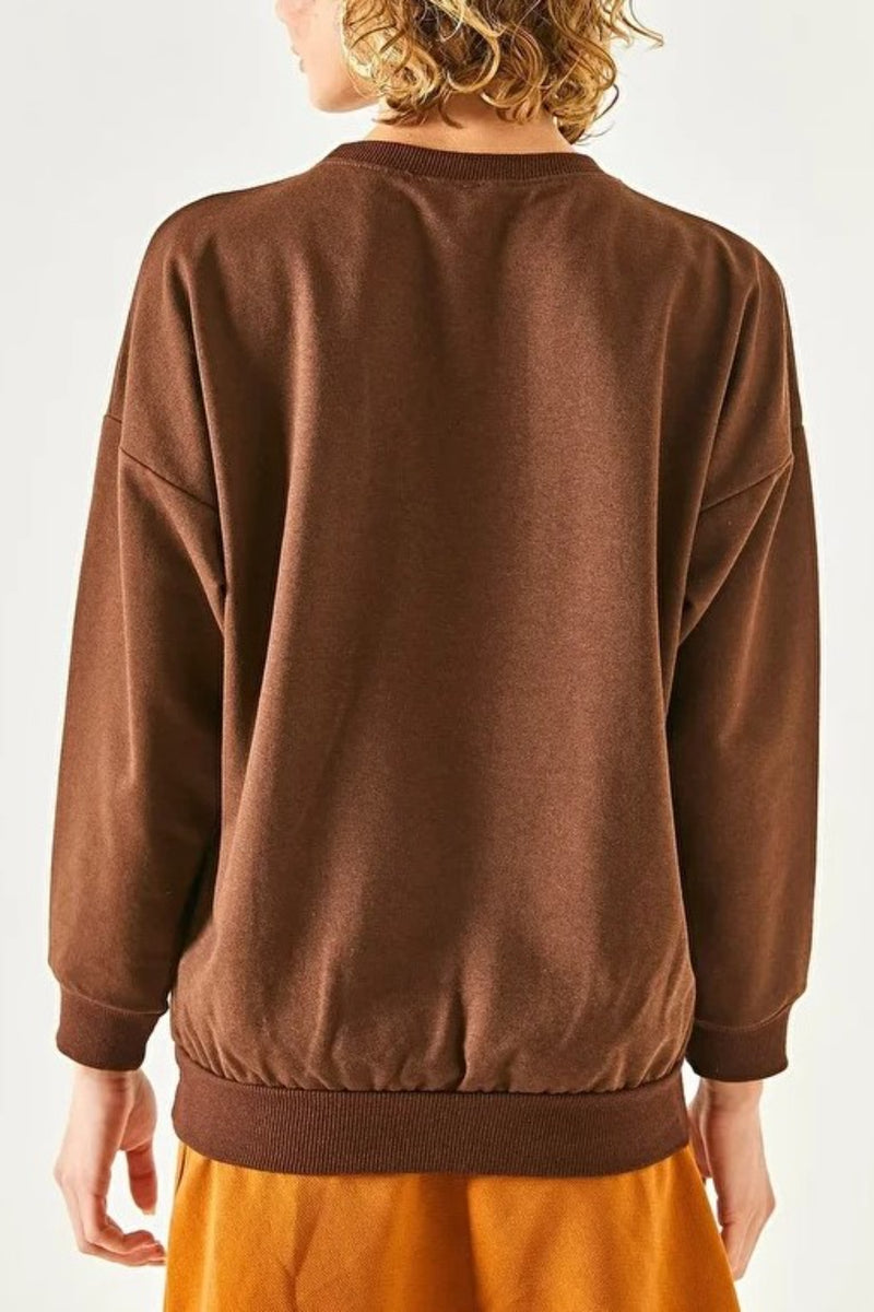 Basic Soft-Textured Oversized Sweatshirt