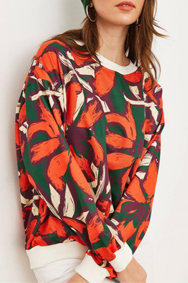 Basic Soft-Textured Oversized Sweatshirt