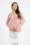 Pink Crew Neck Knit Sweater