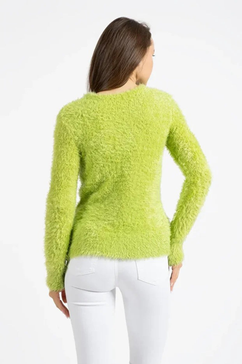 Green Crew Neck Knit Sweater
