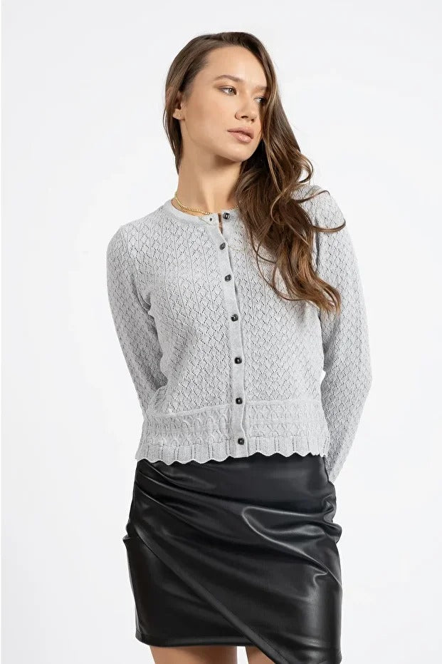 Lightweight Knit Cardigan in Grey