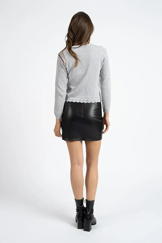 Lightweight Knit Cardigan in Grey
