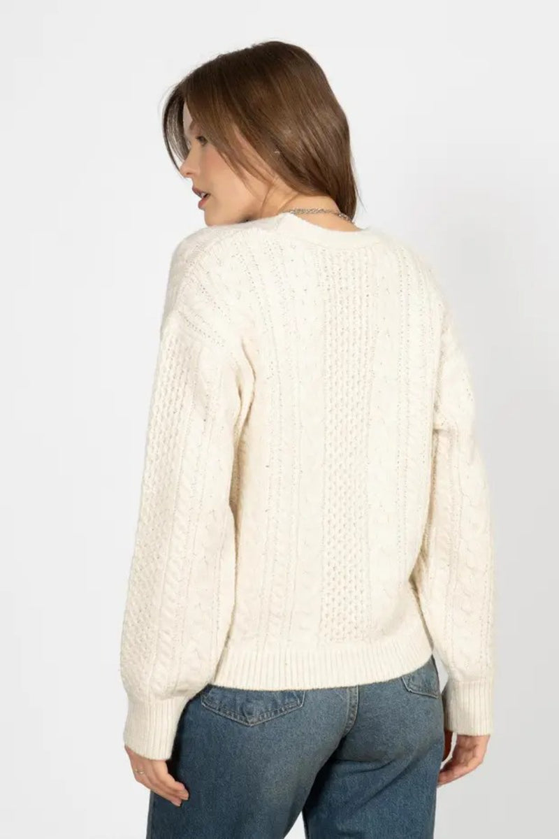 Beige Cardigan with Jeweled Buttons