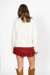 Braided High-Neck Sweater in Cream
