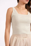 Braided High-Neck Sweater in Cream