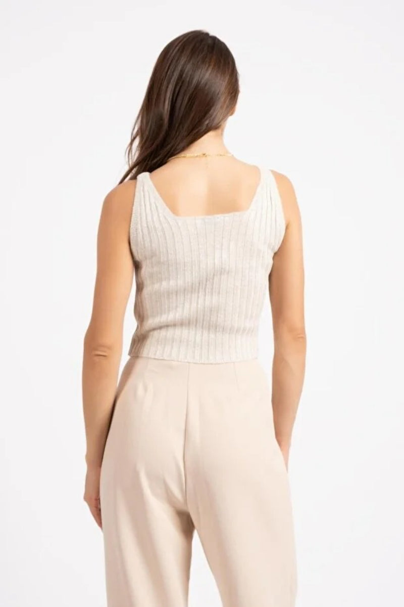 Braided High-Neck Sweater in Cream