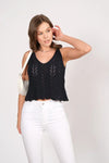 Sleeveless Openwork Knit Top