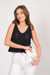 Sleeveless Openwork Knit Top
