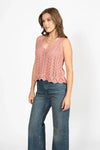Sleeveless Openwork Knit Top