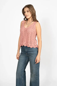 Sleeveless Openwork Knit Top