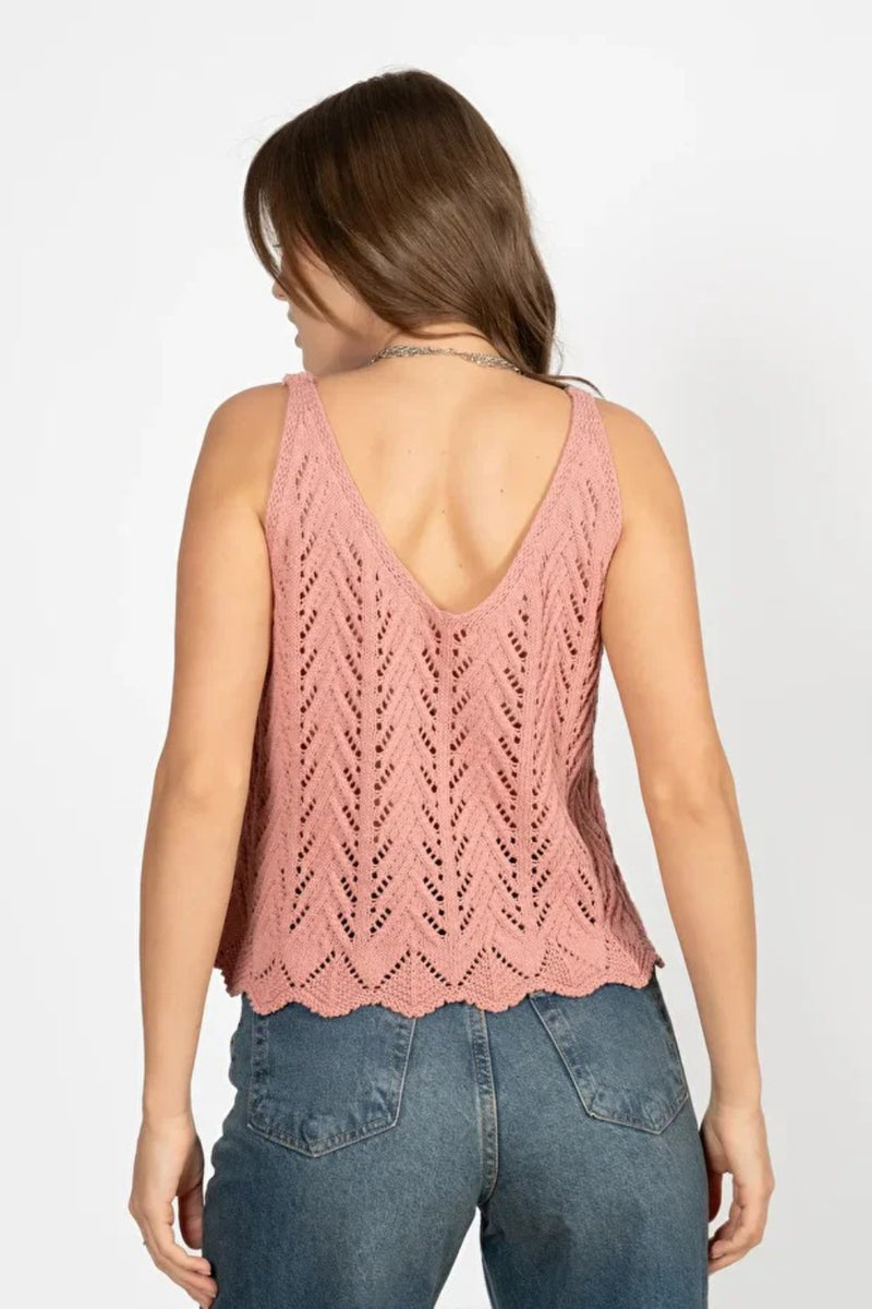 Sleeveless Openwork Knit Top