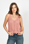 Sleeveless Openwork Knit Top