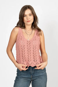 Sleeveless Openwork Knit Top