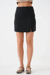 Black Mini Skirt with Slit