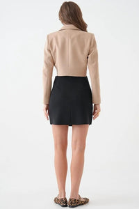Black Mini Skirt with Slit