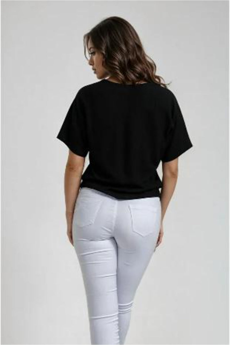 V Neck Button Details Blouse