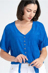 V Neck Button Details Blouse