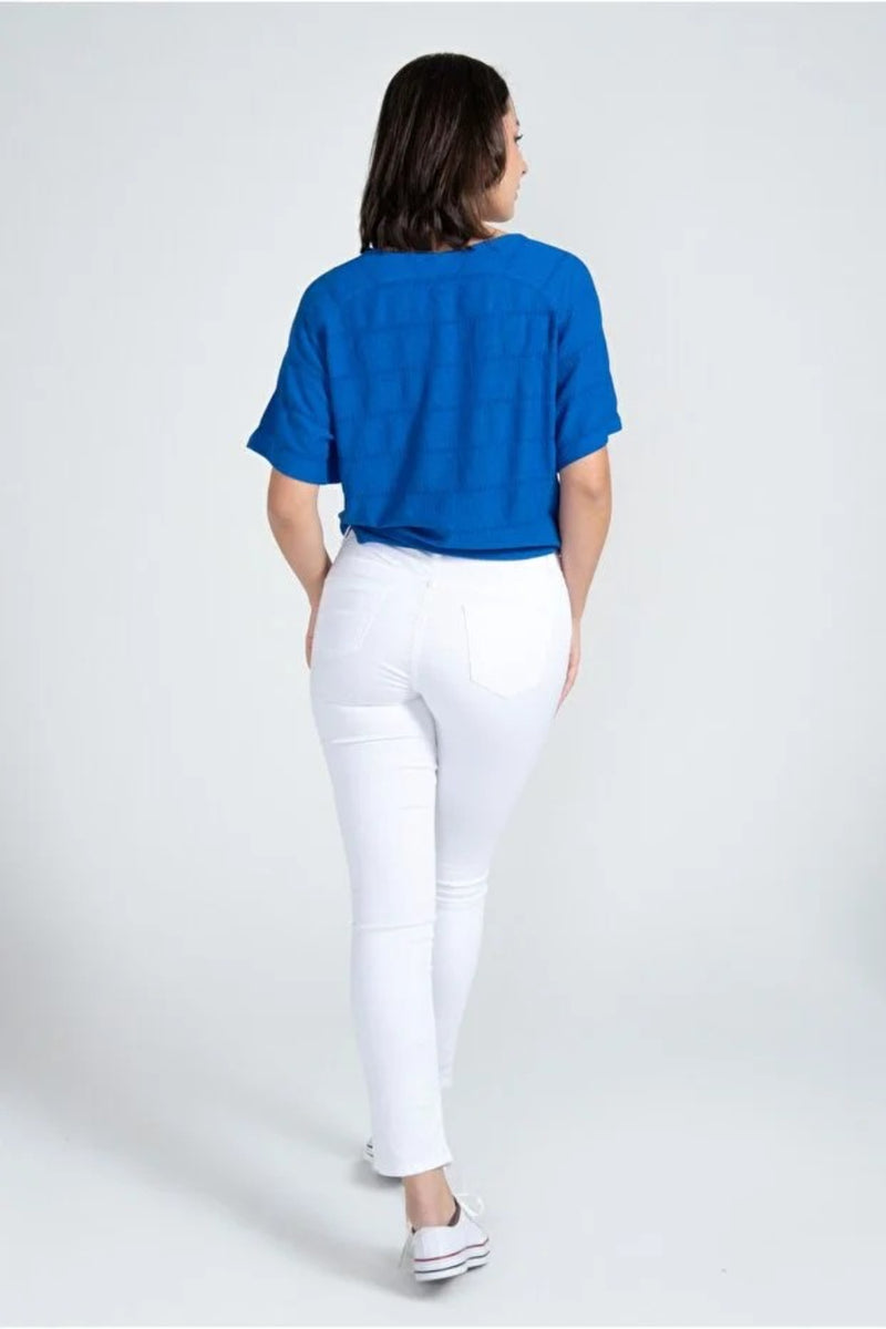 V Neck Button Details Blouse