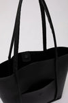Large Faux Leather Tote & Shoulder Bag with Front Pocket, Snap Closure, and Matching Makeup Pouch