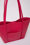 Large Faux Leather Tote & Shoulder Bag with Front Pocket, Snap Closure, and Matching Makeup Pouch