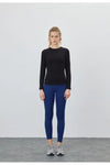Black Long-Sleeve Ribbed T-Shirt