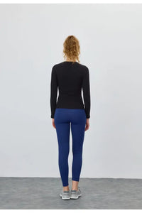 Black Long-Sleeve Ribbed T-Shirt