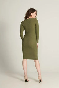Khaki Dress with Button Details