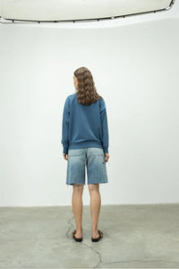 Crew Neck Basic Non-Brushed Sweatshirt