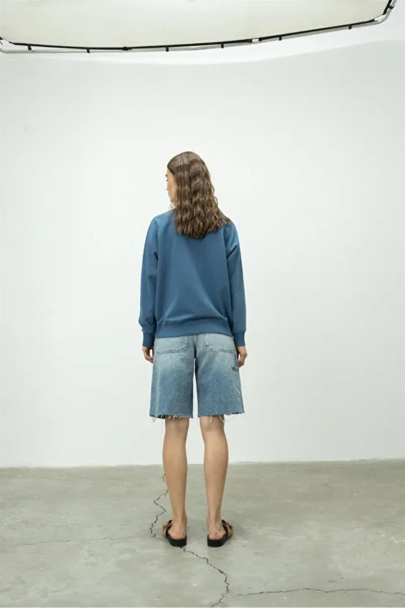 Crew Neck Basic Non-Brushed Sweatshirt