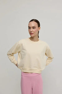 Crew Neck Basic Non-Brushed Sweatshirt