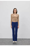 Buttoned Soft Crop Cardigan with Raw-Edge Hem