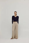 Buttoned Soft Crop Cardigan with Raw-Edge Hem