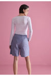 Buttoned Soft Crop Cardigan with Raw-Edge Hem