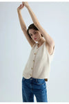 Buttoned Plush Vest