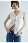 Buttoned Plush Vest