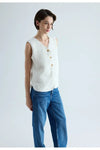 Buttoned Plush Vest