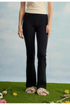 Snap-Detail Flared Pants