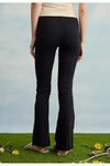 Snap-Detail Flared Pants