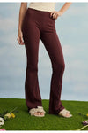 Snap-Detail Flared Pants