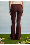 Snap-Detail Flared Pants