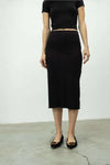 Ribbed Skirt with Ruffled Hem