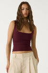 Purple Cotton Square Neck Strappy Bodysuit