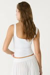 White Cotton Square Neck Strappy Bodysuit