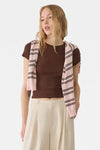 Brown Crew Neck Basic Ultra-Soft 100% Cotton Short Sleeve Top