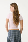Pink Crew Neck Basic Ultra-Soft 100% Cotton Short Sleeve Top