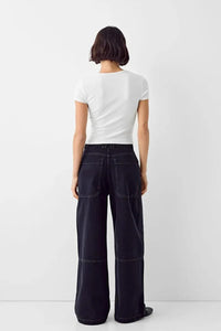 White Crew Neck Basic Ultra-Soft 100% Cotton Short Sleeve Top