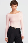 Pink Boat Neck Long-Sleeve Top 100% Cotton