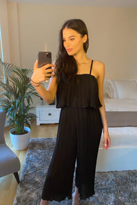 Pleat Jumpsuit in Black