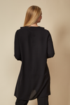 Oversized Tunic with Frill Details in Black